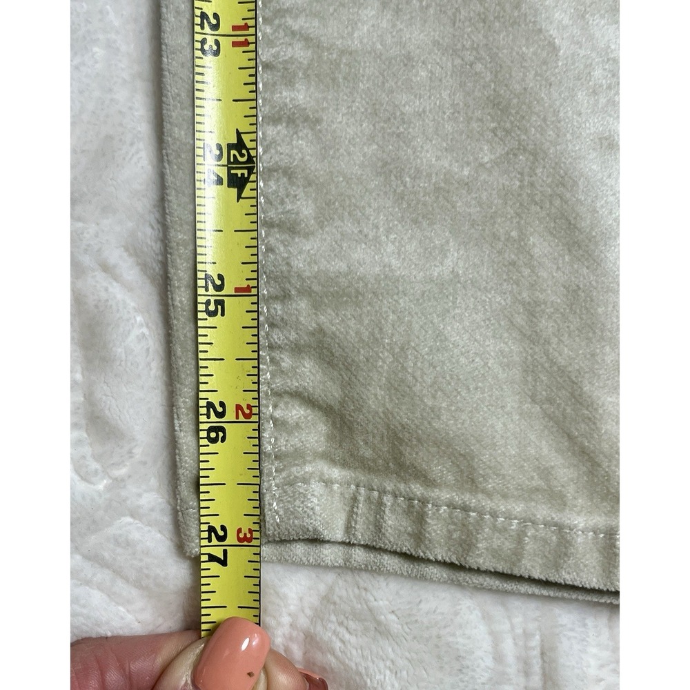 LOFT Crop Skinny Jeans Women 29/8 Cream Velveteen Feel‎ Button Hem Stretch NWT - Picture 8 of 12